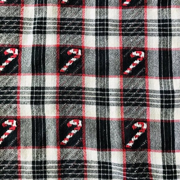 C.S.T. Sport Christmas Flannel Shirt Red White Silver Stripe Holly Candy Cane 3X - Picture 4 of 7